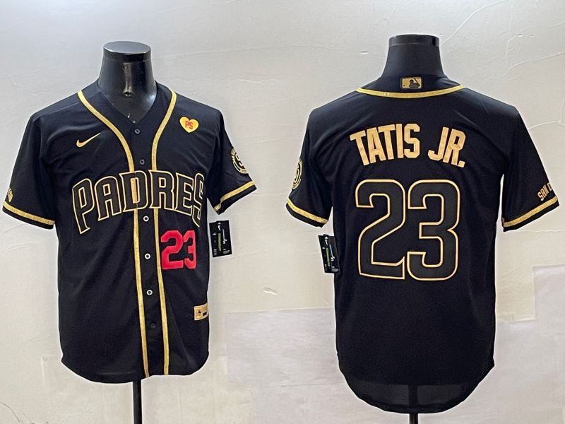 Men San Diego Padres #23 Tatis jr Black Gold Game 2025 Nike MLB Jersey style 8